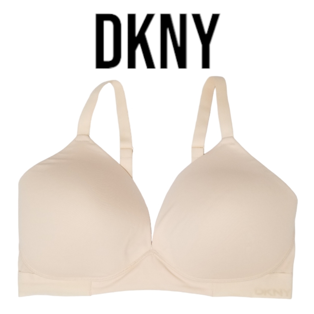 DKNY Microfiber Wireless T-shirt Bra in Creamsicle Sz L
